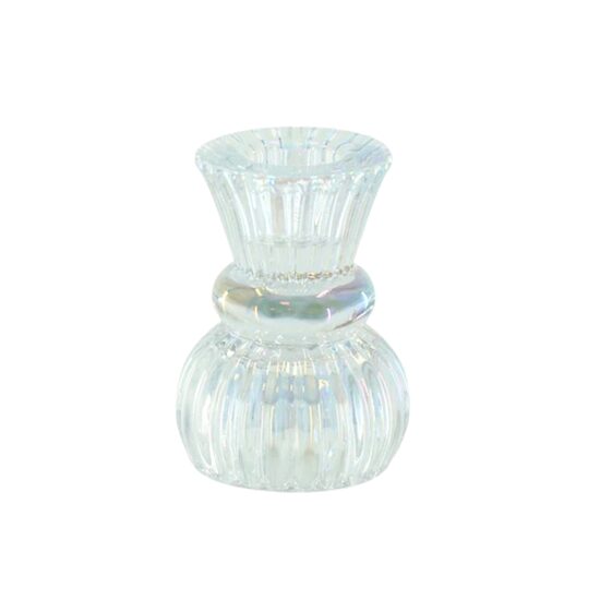 HOUSEVITAMIN dubultais stikla svečturis "Ribb" d5cm x h8cm, paredzēts tējas svecēm un galda svecēm